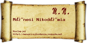 Ménesi Nikodémia névjegykártya